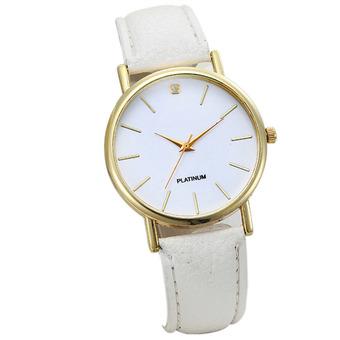 Women's White Leather Band Wrist Watch  