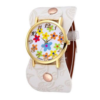 Women's White Leather Bracelet Watch White  