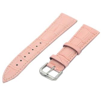 Womens Mens Genuine Leather Watchbands Fashion Style Pink 22mm Watch Band (Intl)  