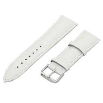 Womens Mens Genuine Leather Watchbands Fashion Style White 24mm Watch Band (Intl)  