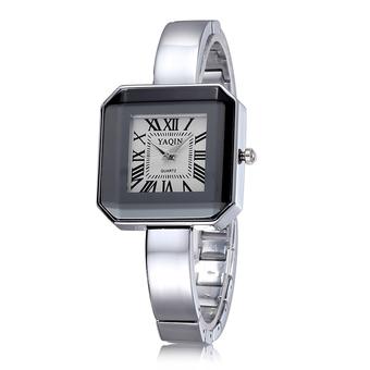 YAQIN Hot Sale Brand Watch Women Dress Watches Fashion Casual Quartz Watches- Silver White  