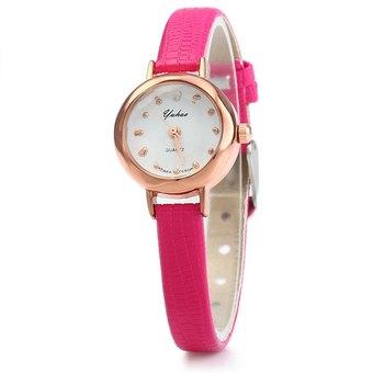 YUHAO Women Quartz Watch Slim Leather Band Bead Scales - Intl  