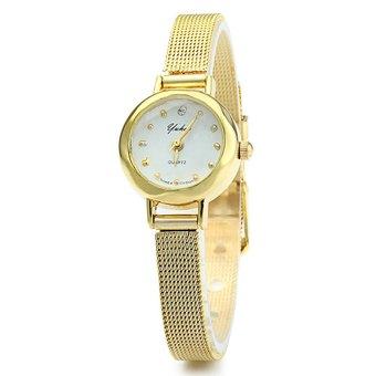 YUHAO Women Quartz Watch Steel Band Round Dial (Gold ) - Intl  