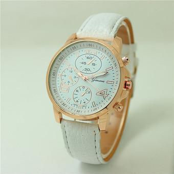 Yika Geneva quartz Women men analogue numerals watch (White) (Intl)  