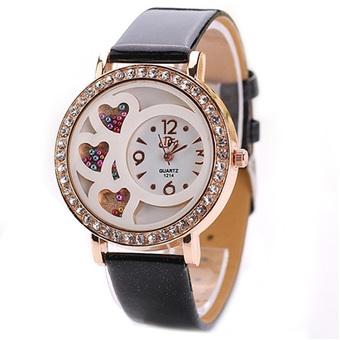 Yika Hot Fashion Women's Rhinestone Decoration Bead Decoration Wrist Watch (Black) (Intl)  