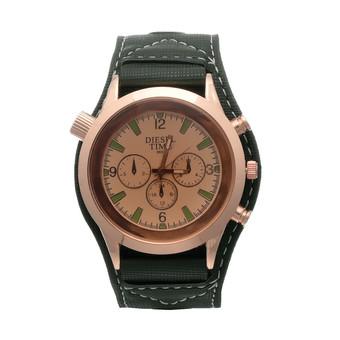 Yika Men's Faux Leather three eye big dial Sport Quartz Wrist Watch (Green) (Intl)  