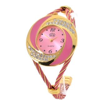 Yika Women Whirlwind Circle Style Steel Analog Quartz Bracelet Watch (Pink) (Intl)  