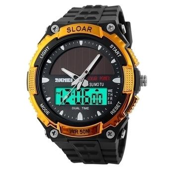 Yika Wrist Watch Sport Watches Men's Luxury Outdoor Water-Resistant LCD Watch (Gold) (Intl)  