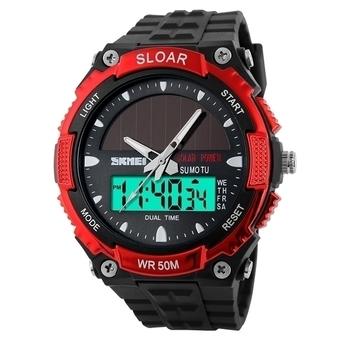 Yika Wrist Watch Sport Watches Men's Luxury Outdoor Water-Resistant LCD Watch (Red) (Intl)  