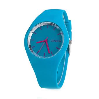 ZHENGQI Candy Color Women's Fashion Watch Silica Gel Watchband Casual Watch(Light Blue) (Intl)  