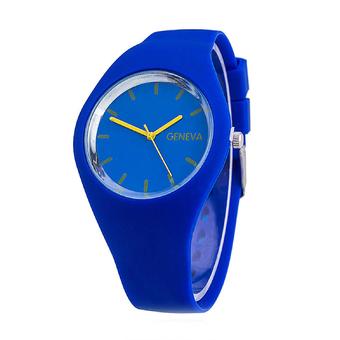 ZHENGQI Candy Color Women's Fashion Watch Silica Gel Watchband Casual Watch(Blue) (Intl)  