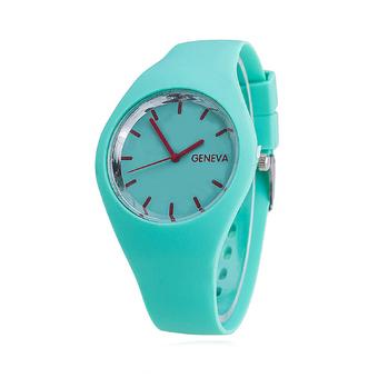 ZHENGQI Candy Color Women's Fashion Watch Silica Gel Watchband Casual Watch(Mint Green) (Intl)  