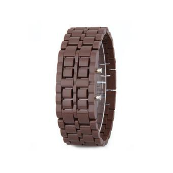 ZHENGQI Fashion LED Lava Plastic Watch (Coffee)(INTL)  