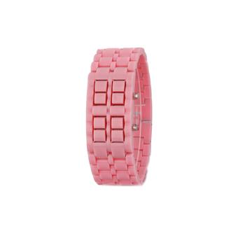 ZHENGQI Fashion LED Lava Plastic Watch (Pink)(INTL)  