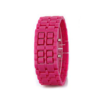 ZHENGQI Fashion LED Lava Plastic Watch (Rose Red)(INTL)  