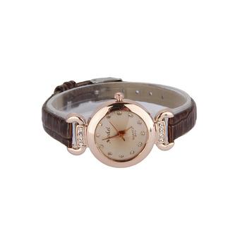 ZHENGQI Women's Fashion Leather Strap Quartz Watch (Brown)(INTL)  