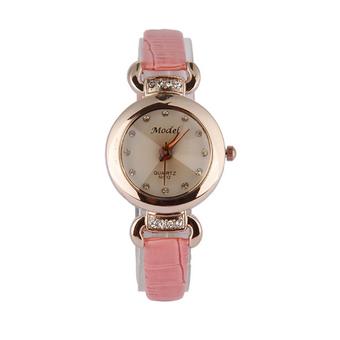 ZHENGQI Women's Fashion Leather Strap Quartz Watch (Pink)(INTL)  