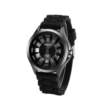 ZHENGQI Women's Flower Shape Jelly Quartz Watches(Black)(INTL)  