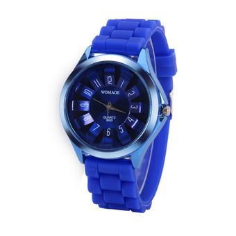 ZHENGQI Women's Flower Shape Jelly Quartz Watches(Blue)(INTL)  