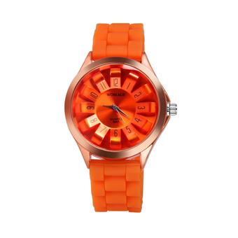 ZHENGQI Women's Flower Shape Jelly Quartz Watches(Orange)(INTL)  