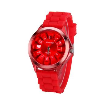 ZHENGQI Women's Flower Shape Jelly Quartz Watches(Red)(INTL)  