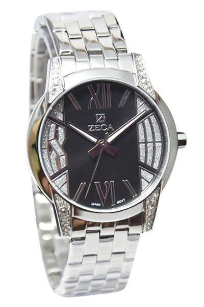 Zeca 103L Lady S Black - Jam Tangan Wanita - Silver/Black - Stainless Steel