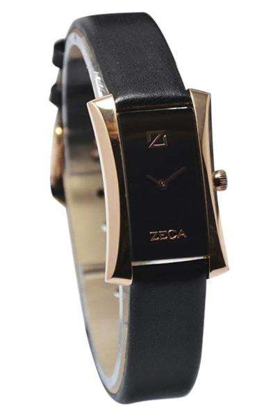 Zeca- 149L Black RG- Jam Tangan Wanita - Strap Leather - Hitam-Rosegold