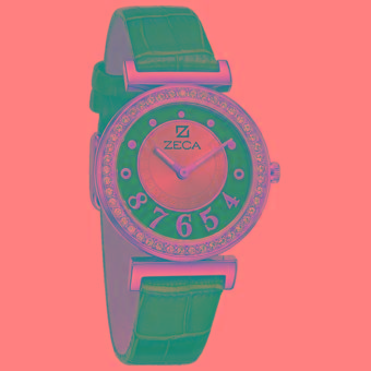 Zeca jam tangan wanita 145L - Hijau Rosegold - Leather Strap  